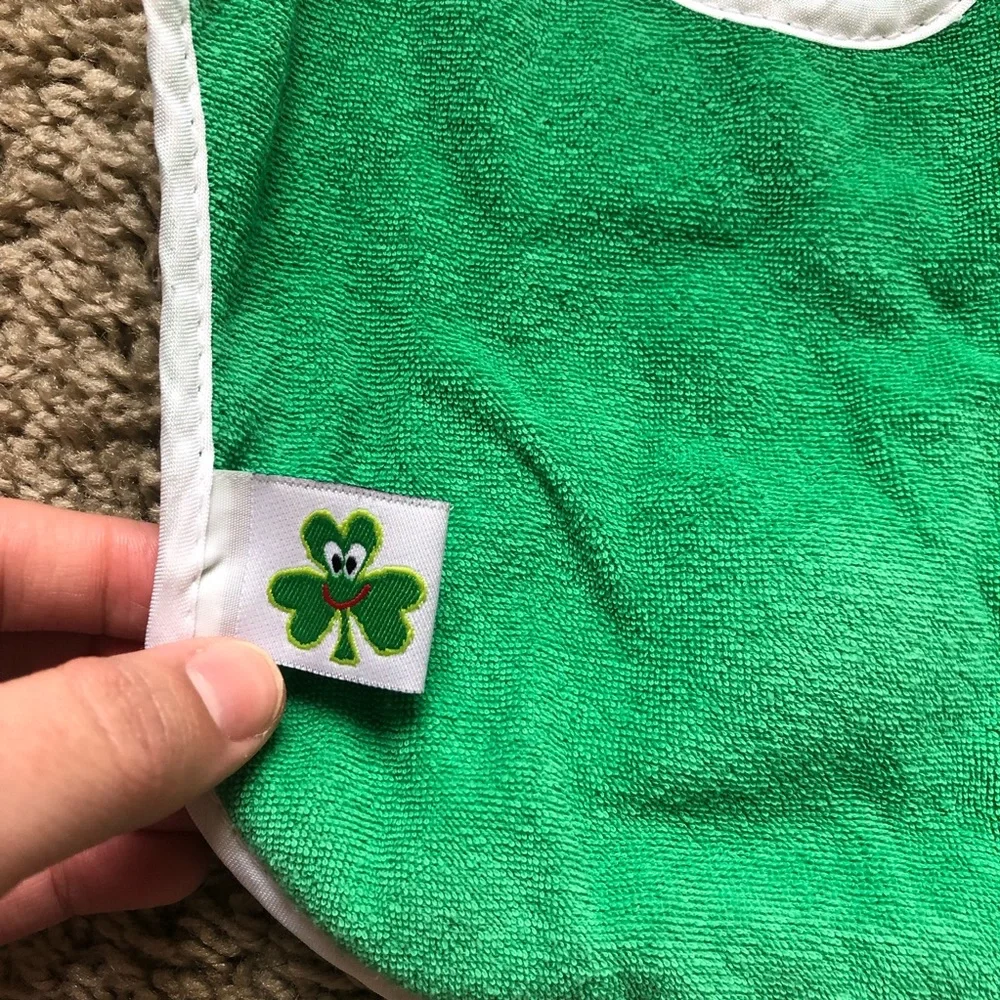Irish baby bib with sheep and shamrocks